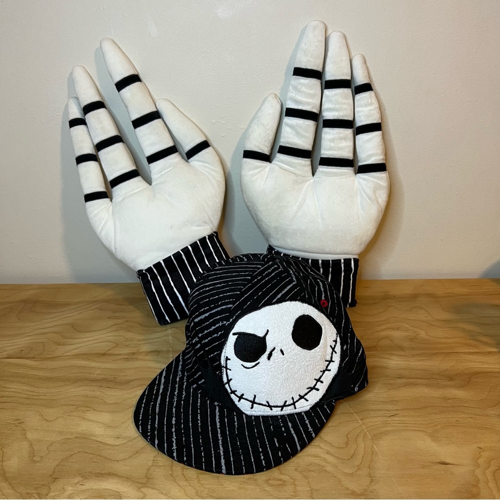 Jack Skellington Cap, Plush Fabric Jack Costume Hands